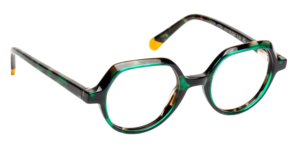 J.F. Rey® Leon Round Eyeglasses - Tortoiseshell Green