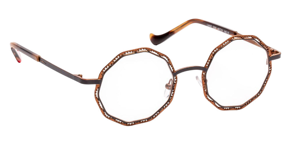 J.F. Rey® Liane Geometric Eyeglasses - Black/Brown Copper
