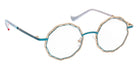 J.F. Rey® Liane Geometric Eyeglasses - Blue Peacock/Gold Soft