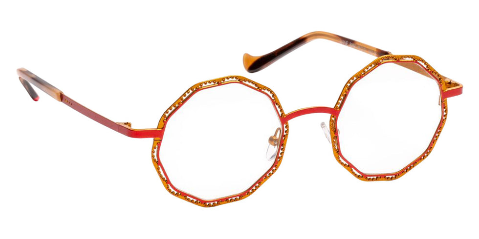 J.F. Rey® Liane Geometric Eyeglasses - Red Bright/Safran