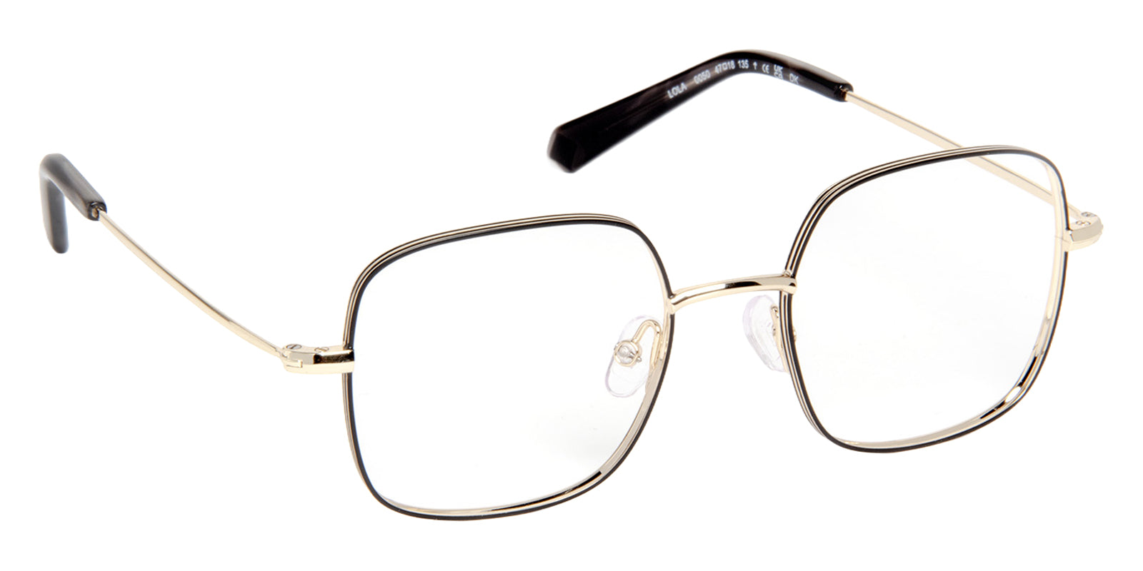 J.F. Rey® LOLA JFR LOLA 0050 47 - Black/Shiny Gold Eyeglasses