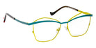J.F. Rey® Mado Geometric Eyeglasses - Anise Green/Blue Peacock