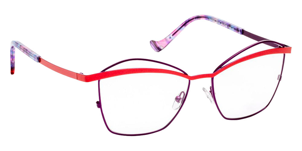 J.F. Rey® Mado Geometric Eyeglasses - Purple/Red Baiser