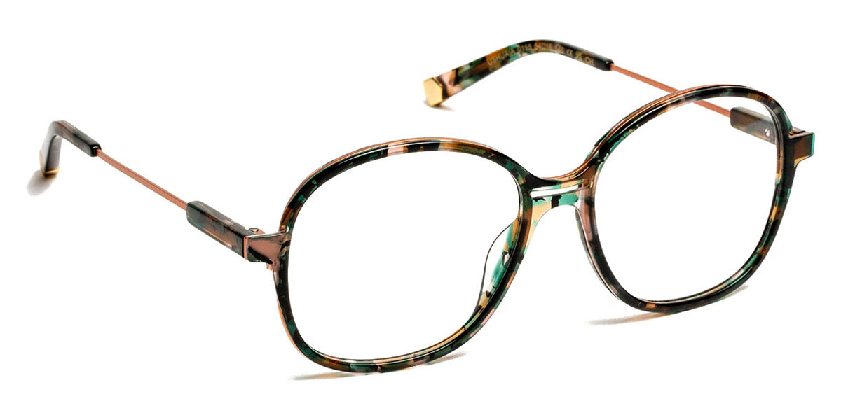 J.F. Rey® Ushuaia JFR Ushuaia 0155 54 - 0155 Black Floral/Pink Gold Eyeglasses