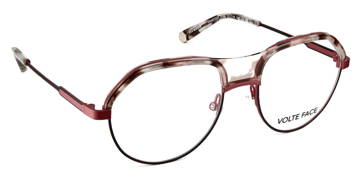 J.F. Rey® Vanessa JFR Vanessa 9186 51 - 9186 Matte Black/Red/Pink Demi Eyeglasses