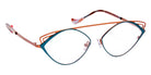 J.F. Rey® Niki Geometric Eyeglasses - Teal Blue/Brown