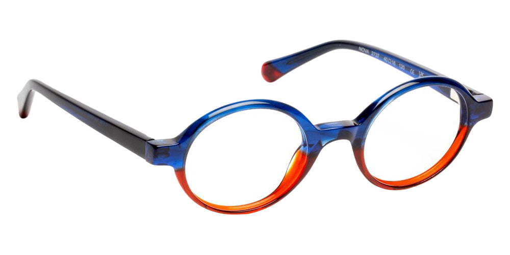 J.F. Rey® Nova Round Eyeglasses - Blue/Burgundy