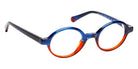 J.F. Rey® Nova Round Eyeglasses - Blue/Burgundy