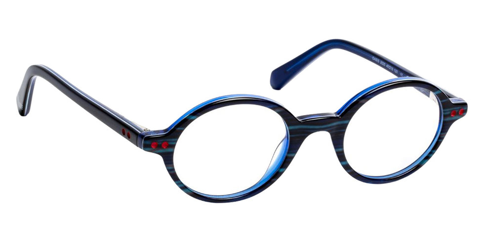J.F. Rey® Oasis Round Eyeglasses - Lines Blue/Green/Red
