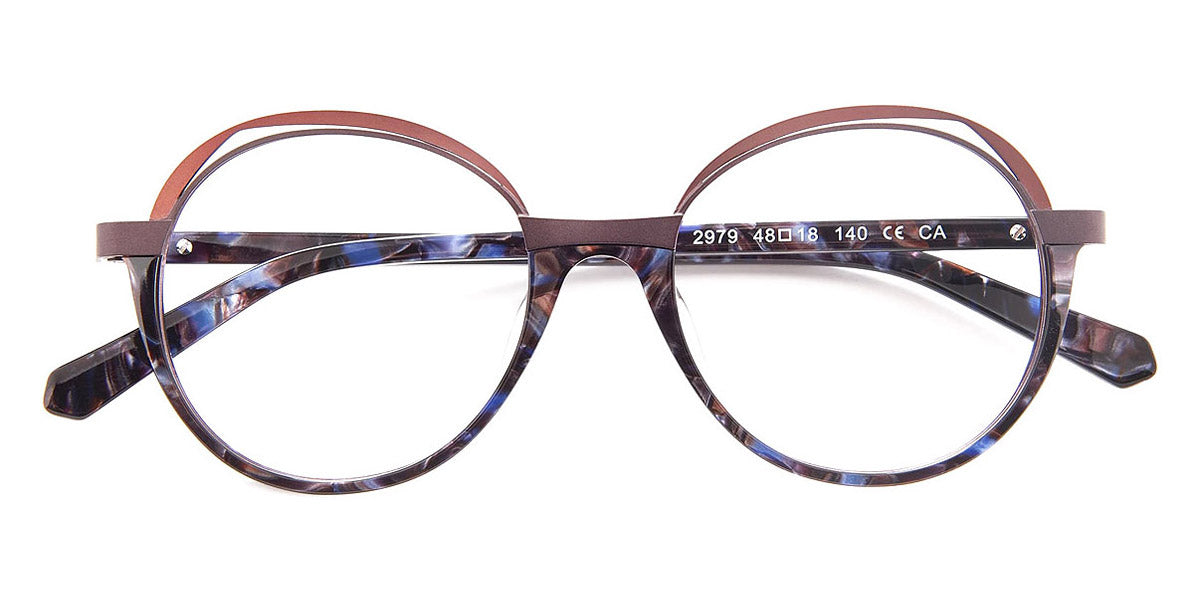 J.F. Rey® PA097 JFR PA097 2979 48 - 2979 Demi Blue/Plum/Nude Eyeglasses