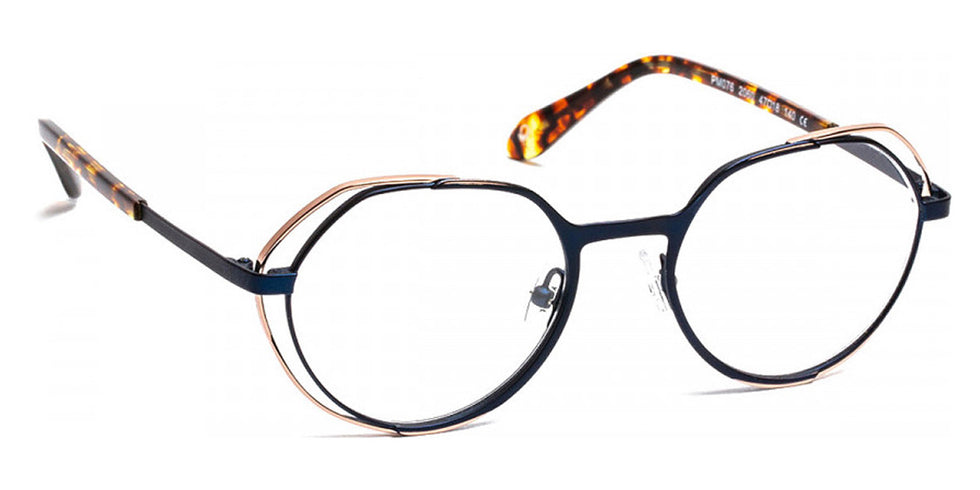 J.F. Rey® PM076 JFR PM076 2060 47 - 2060 Satin Navy/Shiny Pink Gold Eyeglasses