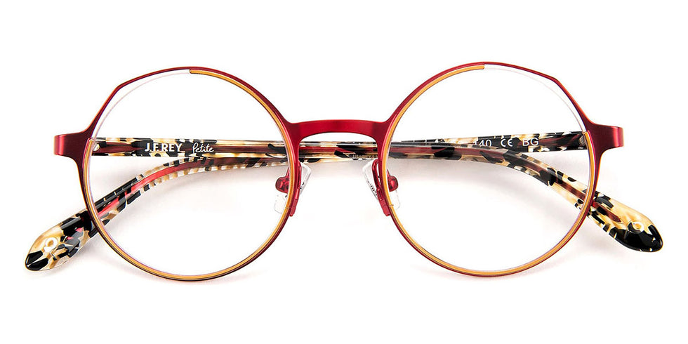J.F. Rey® PM088 JFR PM088 5030 45 - 5030 Shiny Gold/Satin Red Eyeglasses