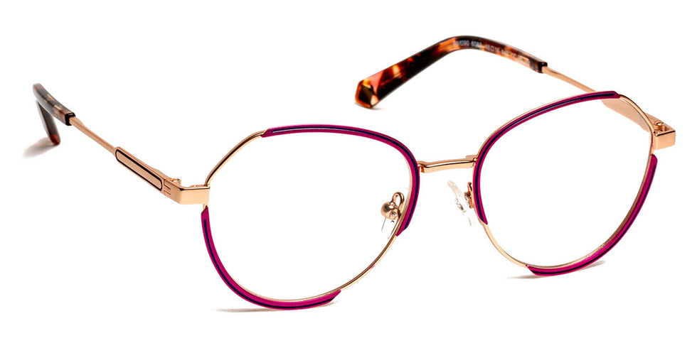 J.F. Rey® PM090 JFR PM090 6082 48 - 6082 Pink Gold/Fuchsia/Navy Eyeglasses