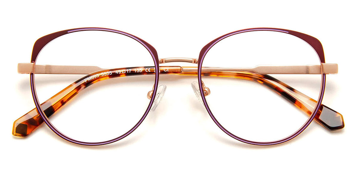 J.F. Rey® PM093 JFR PM093 5535 49 - 5535 Pink Gold/Dark Red/Lilac Eyeglasses