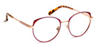 J.F. Rey® PM093 JFR PM093 5535 49 - 5535 Pink Gold/Dark Red/Lilac Eyeglasses