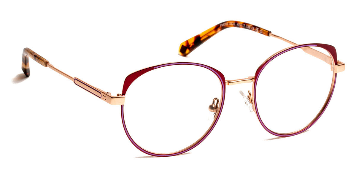 J.F. Rey® PM093 JFR PM093 5535 49 - 5535 Pink Gold/Dark Red/Lilac Eyeglasses