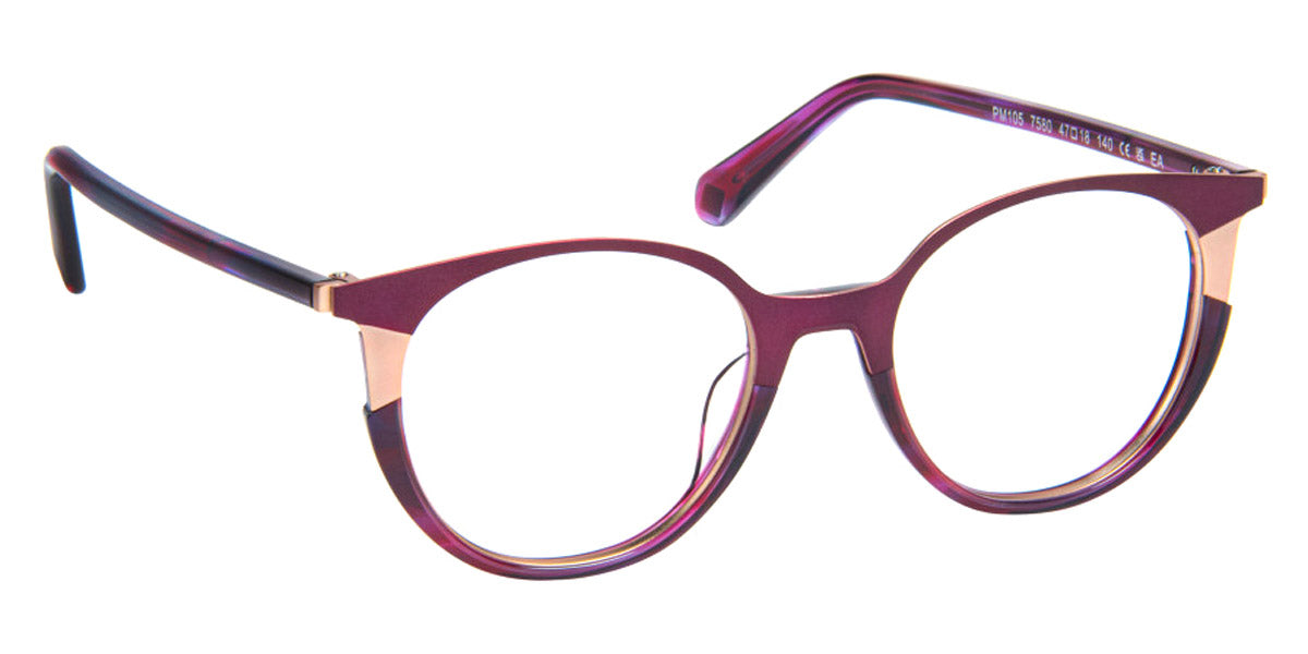 J.F. Rey® PM105 JFR PM105 7580 47 - 7580 Plum/Pink Gold Eyeglasses