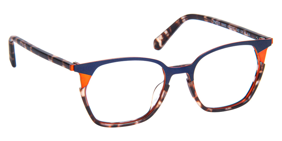 J.F. Rey® PM107 JFR PM107 0060 48 - 0060 Demi/Black/Orange Eyeglasses