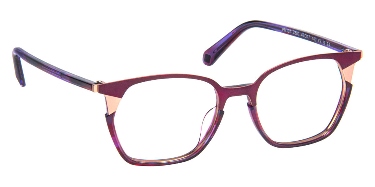 J.F. Rey® PM107 JFR PM107 7580 48 - 7580 Fuchia/Plum/Pink Gold Eyeglasses