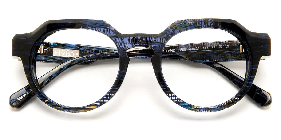 J.F. Rey® Portland JFR Portland 2595 49 - 2595 Blue Striped/Blue Wool Eyeglasses