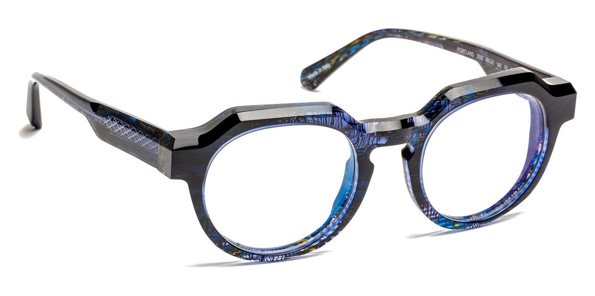 J.F. Rey® Portland JFR Portland 2595 49 - 2595 Blue Striped/Blue Wool Eyeglasses
