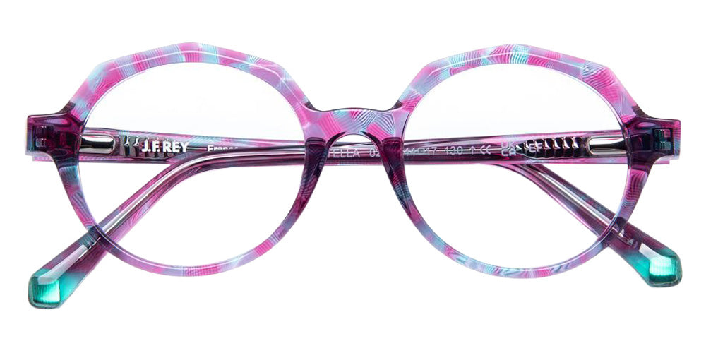 J.F. Rey® Stella Round Eyeglasses - Pink Tortoiseshell/Purple