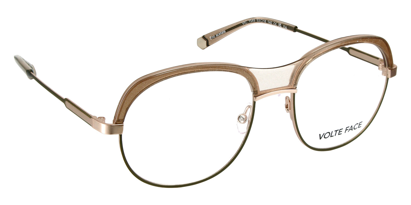J.F. Rey® VIC JFR VIC 1549 53 - Khaki/Pink Gold/Brown Eyeglasses