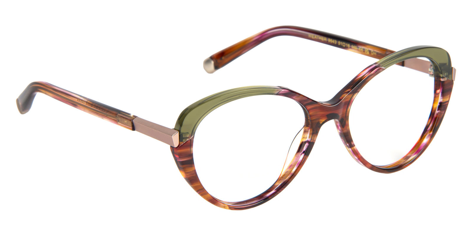 J.F. Rey® WEATHER JFR WEATHER 9643 51 - Demi/Green/Pink Gold Eyeglasses