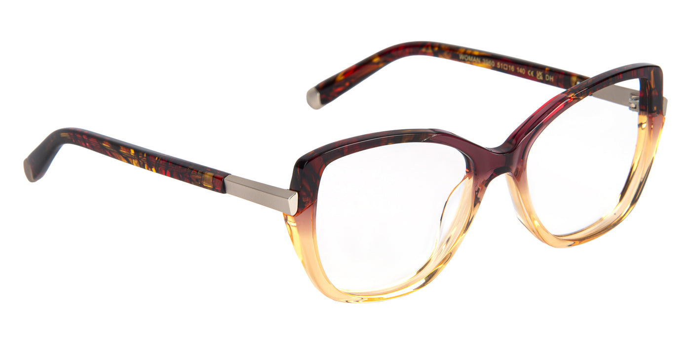 J.F. Rey® WOMAN JFR WOMAN 3960 51 - Gradient Burgundy/Orange/Demi Eyeglasses