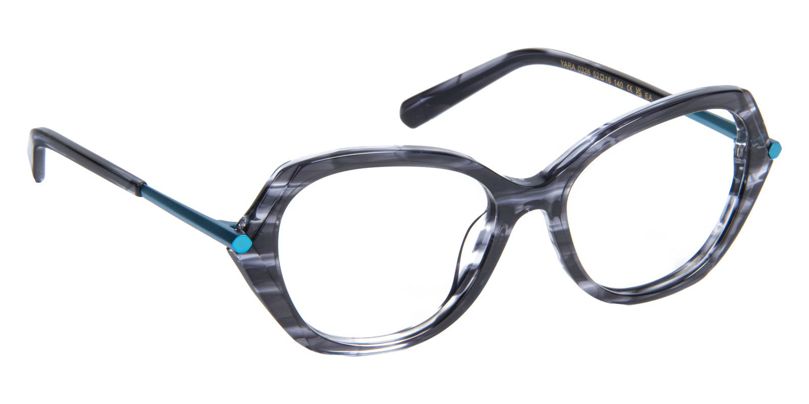 J.F. Rey® YARA JFR YARA 0326 52 - Stripes Black/Duck Blue Eyeglasses