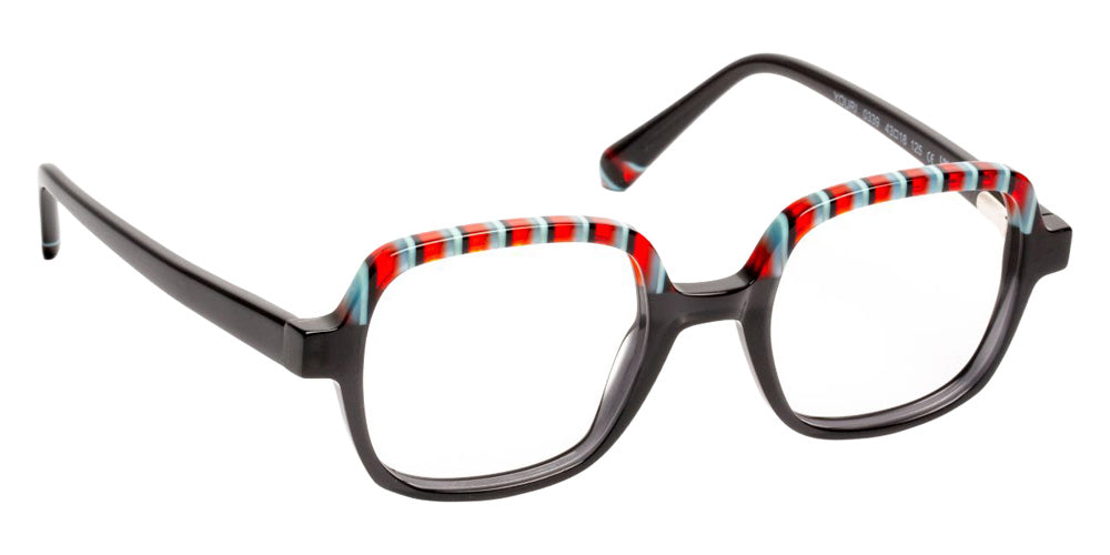 J.F. Rey® Youri Square Eyeglasses - Gray/Striped Red Black