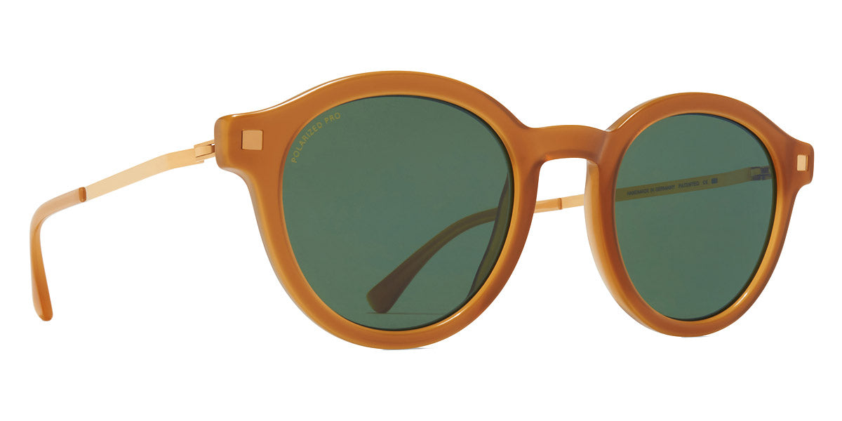 Mykita® KETILL MYK KETILL C99 Brown/Dark Brown/Glossy Gold / Polarized Pro Green 15 48 - C99 Brown/Dark Brown/Glossy Gold / Polarized Pro Green 15 Sunglasses