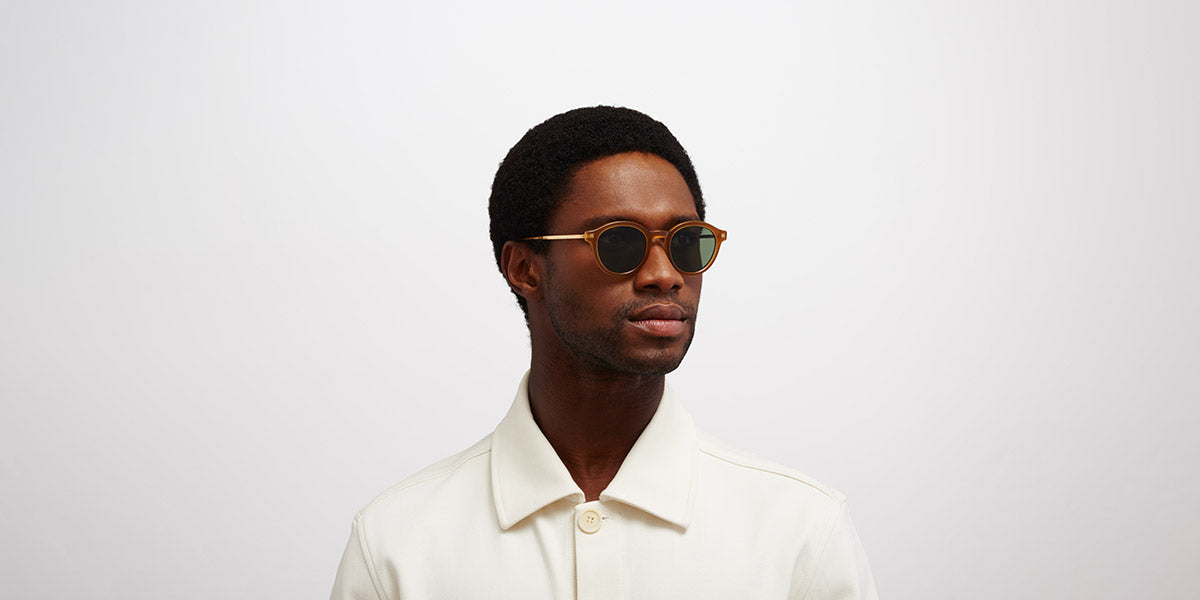 Mykita® KETILL MYK KETILL C99 Brown/Dark Brown/Glossy Gold / Polarized Pro Green 15 48 - C99 Brown/Dark Brown/Glossy Gold / Polarized Pro Green 15 Sunglasses
