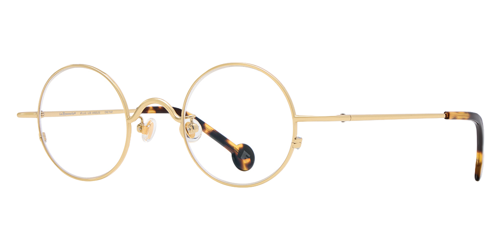 L.A. Eyeworks® Button Round Eyeglasses - 421 Shiny Gold