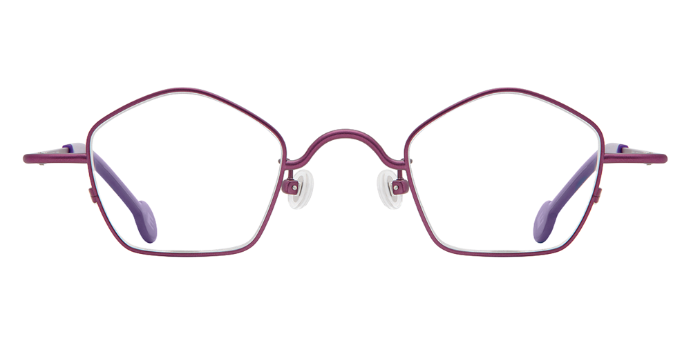 L.A. Eyeworks® Casoni Geometric Eyeglasses - 463 Deep Eggplant Satin