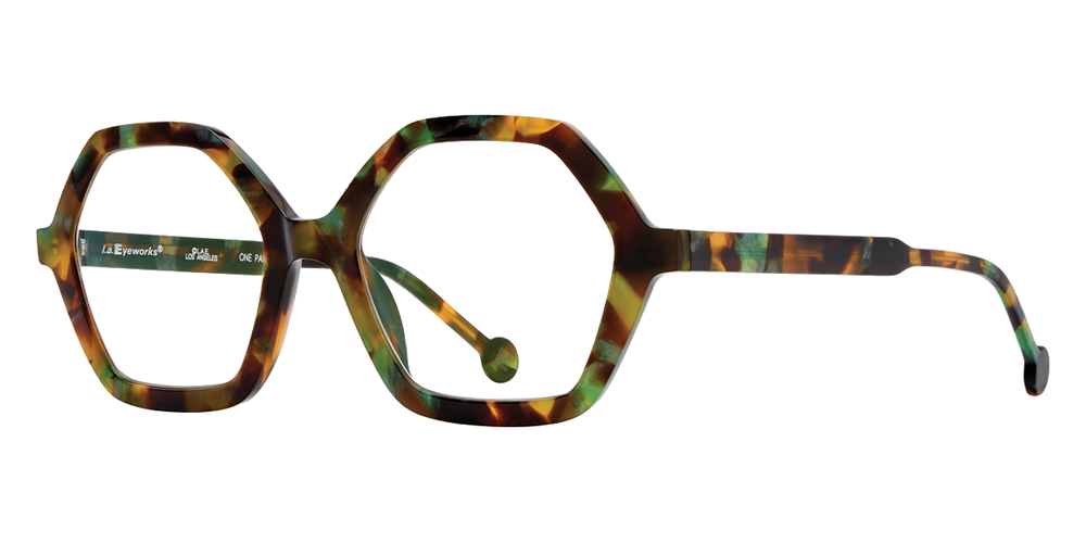 L.A. Eyeworks® Crumpet Geometric Eyeglasses - 212 Maui Tortoise