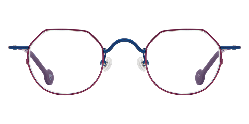 L.A. Eyeworks® Dink Geometric Eyeglasses - 463471 Deep Eggplant w/ Navy
