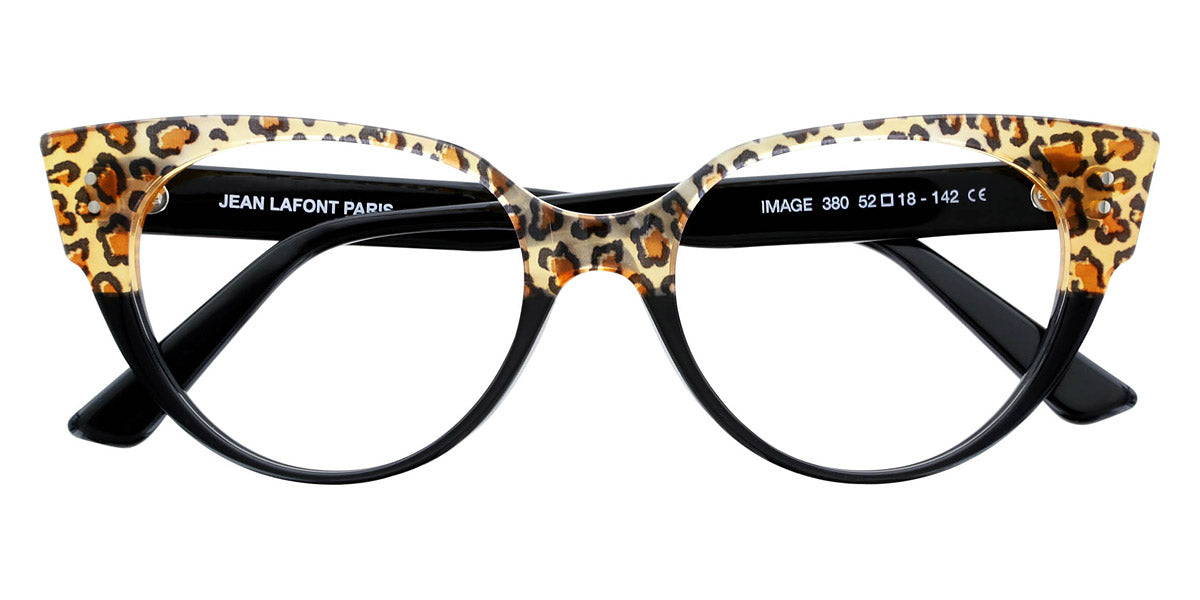 Jean Lafont Paris 380 Eyeglasses Leopard Print FRAMES ONLY Made in France Jean Lafont Eyeglasses Indigo 380 Leopard Print&Black Half  main image 3
