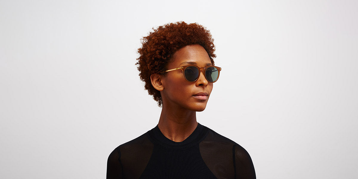 Mykita® LAHTI MYK LAHTI C99 Brown Dark Brown/Glossy Gold / Polarized Pro Green 15 50 - C99 Brown Dark Brown/Glossy Gold / Polarized Pro Green 15 Sunglasses
