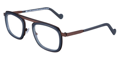 NaoNed® Lanvaon NAO Lanvaon 45GT 51 - 45GT Matte Black Cercles Grooves And Duck Green Inserts/Matte Chestnut Brown Eyeglasses