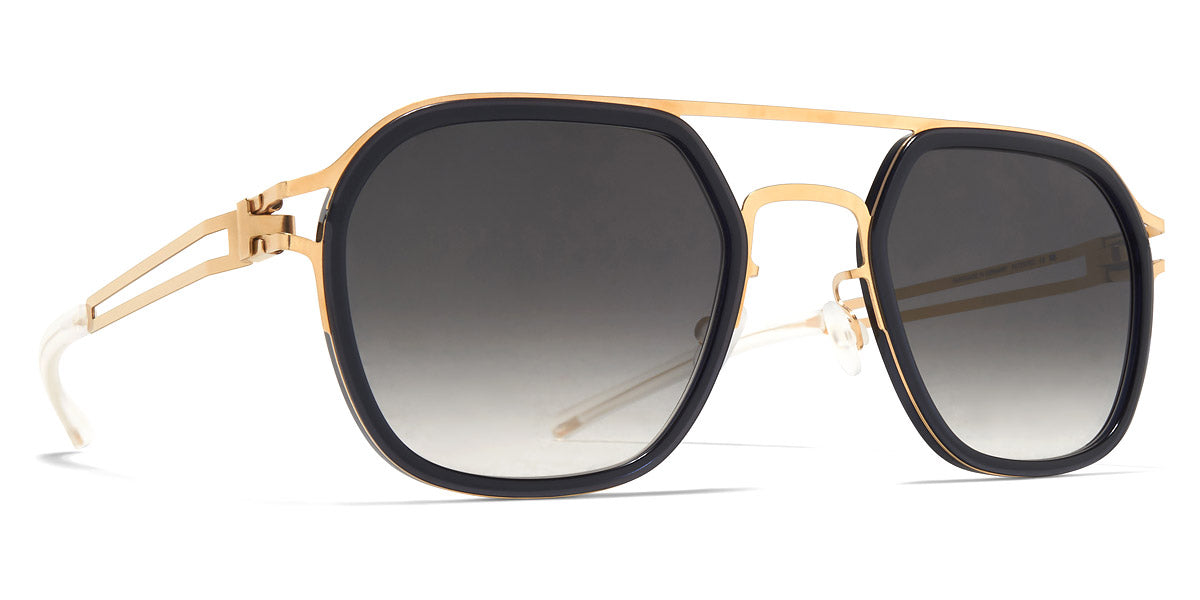 Mykita® LEELAND MYK LEELAND A76-Glossy Gold/Milky Indigo / Raw Black Gradient 50 - A76-Glossy Gold/Milky Indigo / Raw Black Gradient Sunglasses