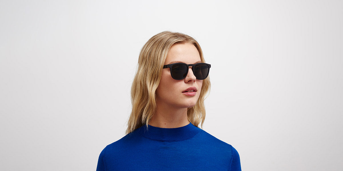 Mykita® LOVELL MYK LOVELL MD1 Pitch Black / Dark Grey Solid 52 - MD1 Pitch Black / Dark Grey Solid Sunglasses