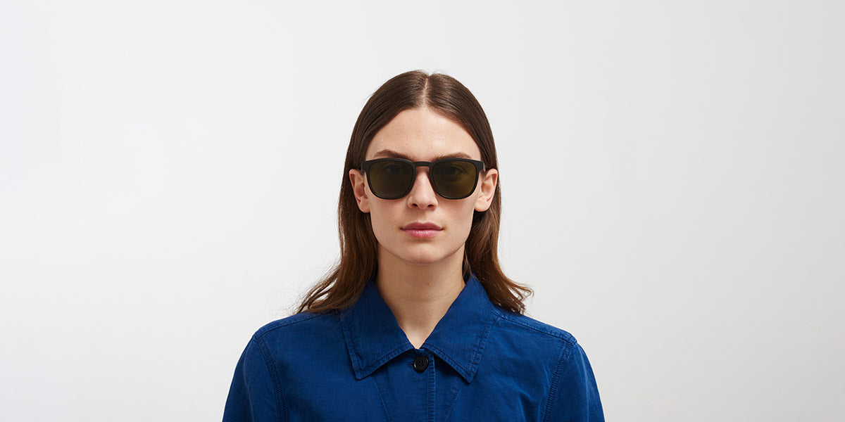 Mykita® LOVELL MYK LOVELL MD22 Ebony Brown / Green Solid 52 - MD22 Ebony Brown / Green Solid Sunglasses