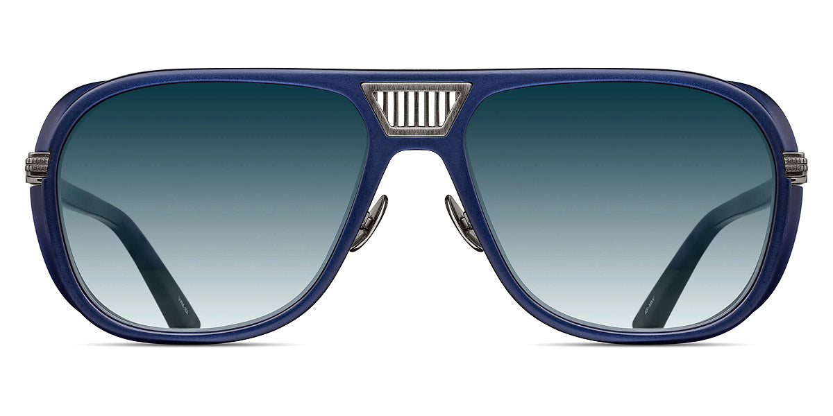 Matsuda® M3023-V2 MTD M3023-V2 Antique Silver/Matte Navy/Blue Gradient 55 - Antique Silver/Matte Navy / Blue Gradient Sunglasses