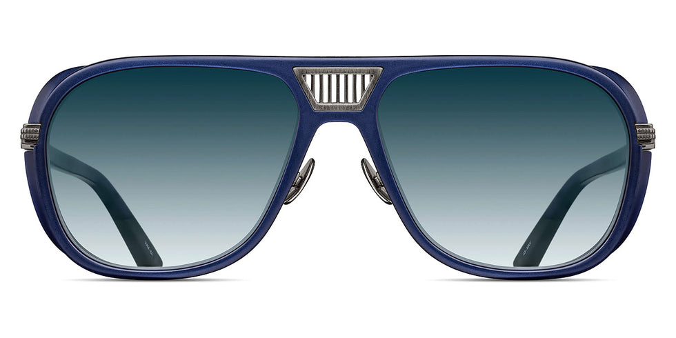 Matsuda® M3023-V2 MTD M3023-V2 Antique Silver/Matte Navy/Blue Gradient 55 - Antique Silver/Matte Navy / Blue Gradient Sunglasses