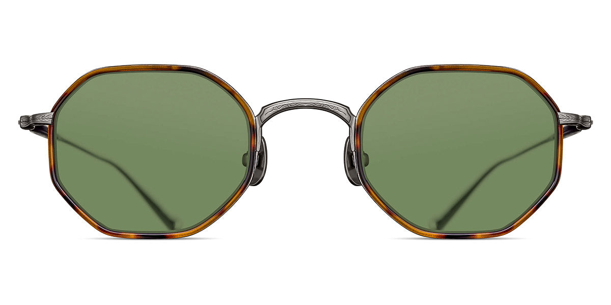Matsuda® M3086-I MTD M3086-I Antique Silver/Tortoise/Sage Green 45 - Antique Silver/Tortoise / Sage Green Sunglasses