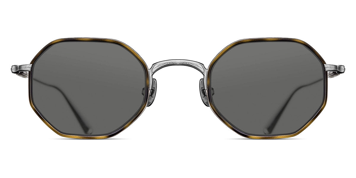 Matsuda® M3086-I MTD M3086-I Brushed Silver/Khaki Tortoise/Grey 45 - Brushed Silver/Khaki Tortoise / Grey Sunglasses