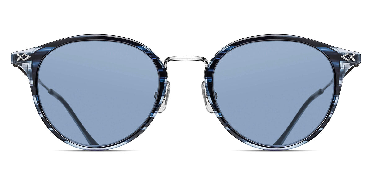 Matsuda® M3114 MTD M3114 Brushed Silver/Blue Demi/Cobalt Blue 50 - Brushed Silver/Blue Demi / Cobalt Blue Sunglasses