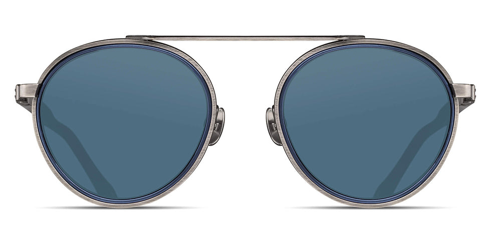 Matsuda® M3125 MTD M3125 Antique Silver/Navy/Blue Gray 49 - Antique Silver/Navy / Blue Gray Sunglasses