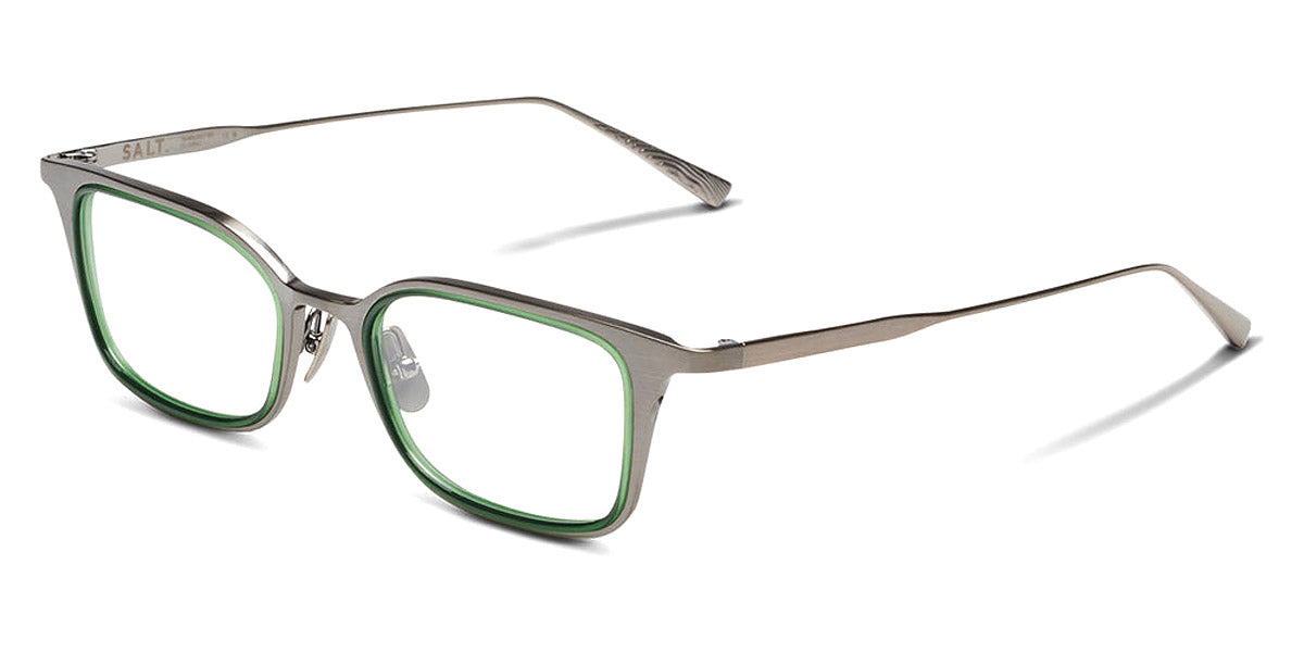 SALT.® MASON-V SAL MASON-V STAS 50 - Steel/Antique Silver with Evergreen Inserts Eyeglasses